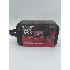 Every Man Jack Gift Set Cedarwood Body Wash Deodorant Shampoo Doppler Kit